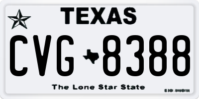 TX license plate CVG8388