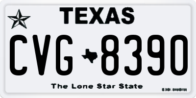 TX license plate CVG8390