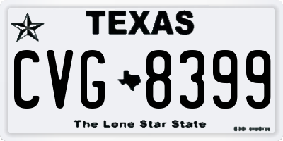 TX license plate CVG8399