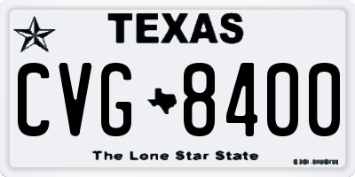 TX license plate CVG8400