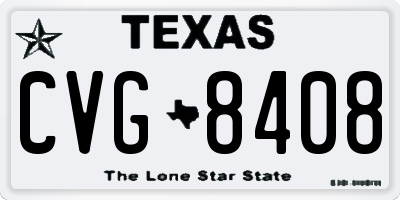 TX license plate CVG8408