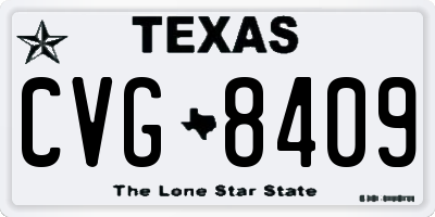 TX license plate CVG8409