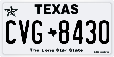 TX license plate CVG8430
