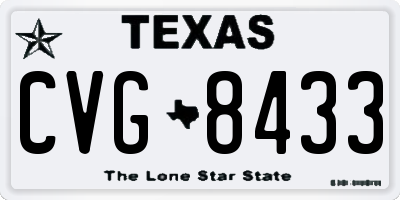 TX license plate CVG8433