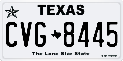 TX license plate CVG8445