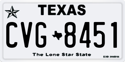 TX license plate CVG8451