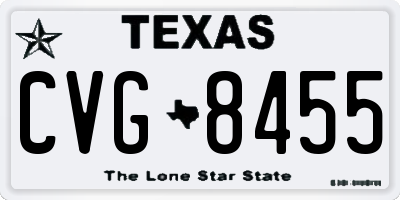 TX license plate CVG8455