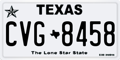TX license plate CVG8458
