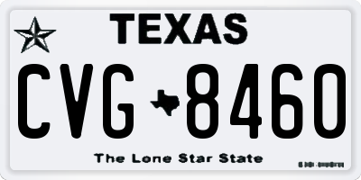 TX license plate CVG8460