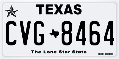 TX license plate CVG8464