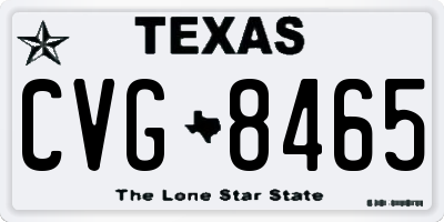 TX license plate CVG8465