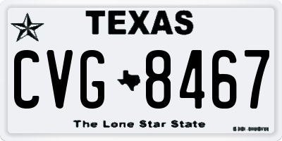 TX license plate CVG8467