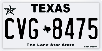 TX license plate CVG8475