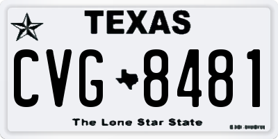 TX license plate CVG8481