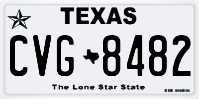 TX license plate CVG8482