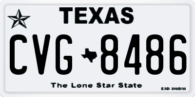 TX license plate CVG8486