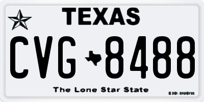 TX license plate CVG8488