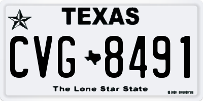 TX license plate CVG8491