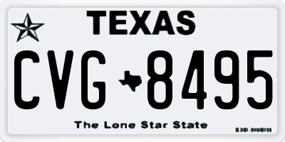 TX license plate CVG8495