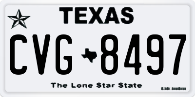 TX license plate CVG8497