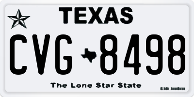 TX license plate CVG8498