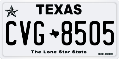 TX license plate CVG8505