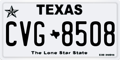 TX license plate CVG8508