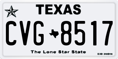 TX license plate CVG8517