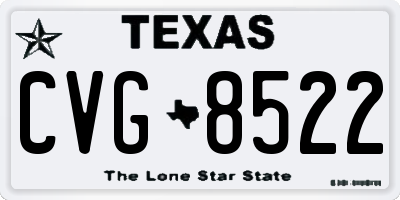 TX license plate CVG8522