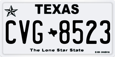 TX license plate CVG8523