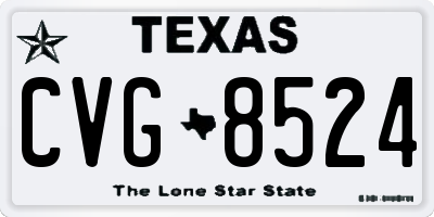 TX license plate CVG8524