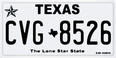 TX license plate CVG8526