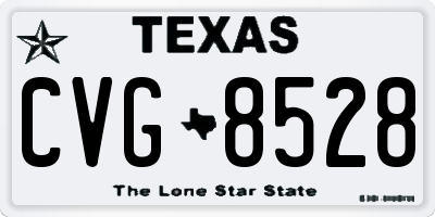 TX license plate CVG8528