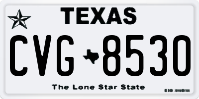 TX license plate CVG8530