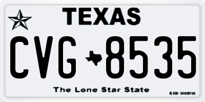 TX license plate CVG8535