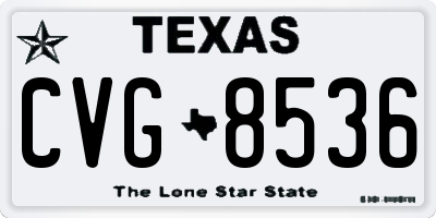 TX license plate CVG8536