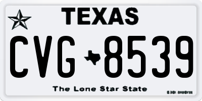 TX license plate CVG8539