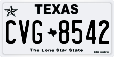 TX license plate CVG8542