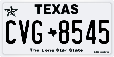 TX license plate CVG8545