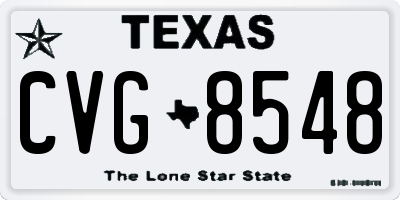 TX license plate CVG8548