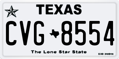 TX license plate CVG8554