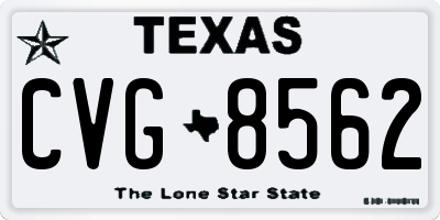 TX license plate CVG8562
