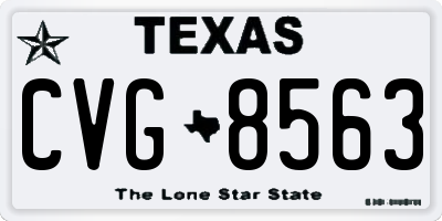 TX license plate CVG8563