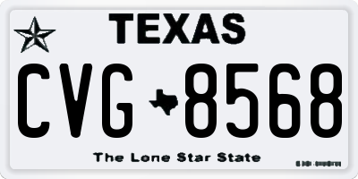 TX license plate CVG8568