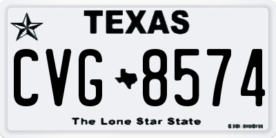 TX license plate CVG8574