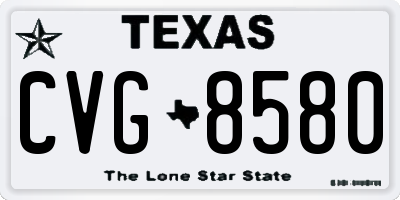 TX license plate CVG8580