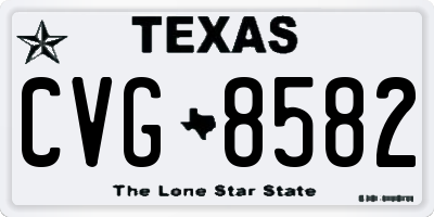 TX license plate CVG8582