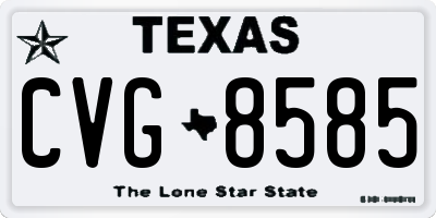 TX license plate CVG8585