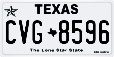 TX license plate CVG8596