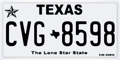 TX license plate CVG8598